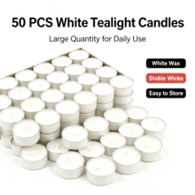50pcs Tea Light Candles, 2 Hours Burn Time, Suitable For Tea Warmers, Food Warming And Home Use ( For Pregnant Women And Babies) - Multicolor - View 2