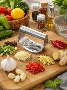 2pcs High Quality Garlic Presser, Garlic Crusher, Stainless Steel Garlic Squeezer, Garlic Chopper, Easy To Clean, Portable And Easy To Store, Kitchen Gadget - Multicolor - View 11