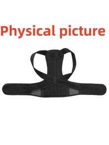 1pc Unisex Back Support Belt - Comfortable Wear, Breathable With Shoulder Opening Design, Effectively Improves Posture - Black - View 11