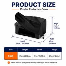 Printer Cover-5 Sizes Available, 2 Colours Available(Black/Grey), Heavyweight 300D Oxford Fabric, The Bottom Features A Drawstring Design, Applicable To Printer, Printers For Home Use, Hp Printer(Only The Protective Cover) - A - View 13