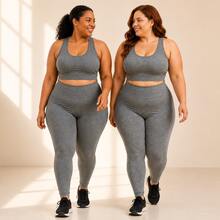 Women Plus Size Sports Leggings & Pants - 2 灰燼 - 查看 1