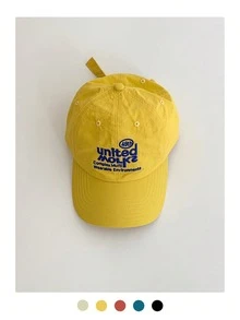 1件女款軟頂字母刺繡黃色棒球帽，春夏新款，快乾透氣防曬鴨舌帽，拼色夏季薄款抗UV防曬帽 - unlted字母拼色棒球帽 - 查看 18