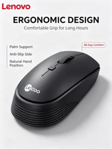 Lenovo WS202 Classic Red Dot Wireless Mouse: Ergonomic, Anti-Fatigue, Silent Buttons, Suitable For Office, Home, Laptops, Desktops, All-In-Ones, Business And Study Use - View 4