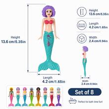 8PCS Mini Mermaid Princess Toys Underwater Standing Toys Perfect For Girls To Use During Diving Practice In The Pool Or For Fun In The Bathtub. They Make An Excellent Birthday Gift For Children. - Multicolor - View 5