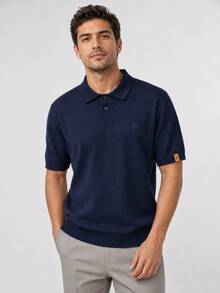 Timberland Summer New Men's Skin-Friendly Loose Breathable Outdoor Commute Casual Polo Shirt With Turn-Down Collar - Royal Blue - View 1