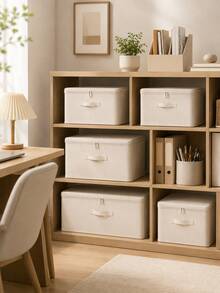 Zippered Fabric Storage Box, Large Capacity Clothing & Bedding Storage Bin, 3 Portable Handles, Stackable Wardrobe Moisture-Proof & Dust-Proof Storage Container, Suitable For Clothes, Bedding, Sweaters & Miscellaneous Items,Bedroom Room Decor,Back To School - Multicolor - View 6