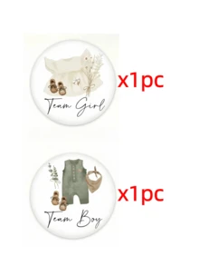 Gender Reveal White Bouquet (Boy Or Girl) 2/15/30pcs Baby Gender Reveal Brooches, Boy/Girl Team Badges, Cute Metal Brooches, Suitable As Baby Shower Gifts, Games, Party Decorations, Gender Reveal Party Supplies (Blue Specification Represents Team Boy, Not Product Color; Pink Specification Represents Team Girl, Not Product Color) - Multicolor - View 9