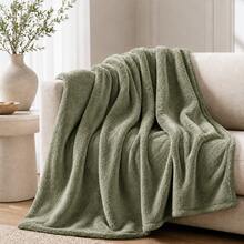 nerd hunters Silkce Premium Soft Plush Blanket 200x220cm Bed & Sofa - Olive Green - View 8