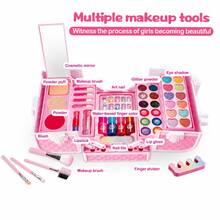 Girls Pretend Play Toy Set, Pretend Makeup Kit, Birthday Gift | Kids Makeup Box With Mirror, Suitable For 3+ Years Old Christmas Birthday Gift, - Multicolor - View 8