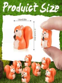 Resin Mini Squirrel Figurine, Micro Landscape DIY Decor Accessory, Home Desktop, Bookshelf, Garden Decoration Craft - Multicolor - View 4