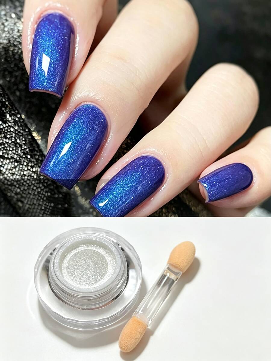 氣墊瓶裝極光美甲粉－美人魚極光效果，美甲亮片裝飾，適合居家 DIY 與沙龍美甲