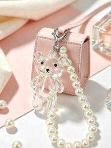 Pearl Chain Transparent Cat Paw Bear Rabbit Star Pet Hair Storage Keychain, DIY Cat Dog Hair Collection Memorial Box, Portable Pet Hair Storage Pendant, Creative Bag Charm Pet Owner Gift - Multicolor - View 8