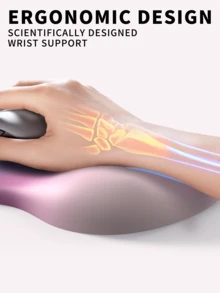 1Memory Foam Ergonomic Wrist Pad, A Mouse Pad That Naturally Fits The Wrist, Can Alleviate Hand Pain, Suitable For Laptops/Computers, Featuring A Gradient Minimalist Design, With A Thick Mouse Pad Equipped With A Silicone Non-Slip Base - View 2