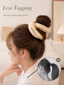 Soft Satin Large Hair Scrunchie, Elegant Solid Color Fluffy Hair Band, High-Quality Soft Hair Tie, Fashionable Retro Neutral Color Hair Accessory, Suitable For Daily Office, Travel And Campus Hairstyles - Multicolor - View 8