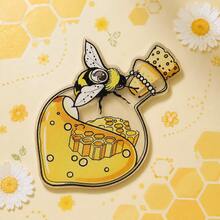 1pc 2D Acrylic Bookmark With Bee And Honey Pattern, Suitable For Marking Book Pages And Page Numbers, Ideal Gift For Reading Enthusiasts, Back To School Gift - A - View 4