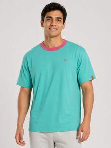 Timberland Summer New Outdoor Sports Casual Loose Print Men's Crew Neck Short Sleeve T-Shirt - Green - View 1