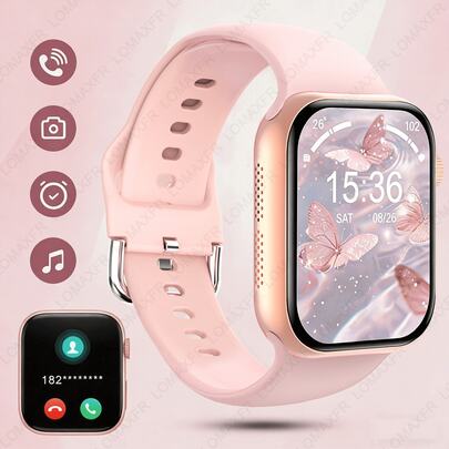 Jam Tangan Pintar Layar Sentuh HD 2,01 inci - Panggilan Nirkabel, Kamera, Kontrol Musik | Android/IOS, Gaya Unisex, Tampilan Jam yang Dapat Disesuaikan, Alarm & Notifikasi Panggilan/Pesan