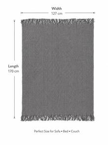 Skin-Friendly Knitted Casual Blanket, Living Room Sofa Nap Throw - Grey - View 3