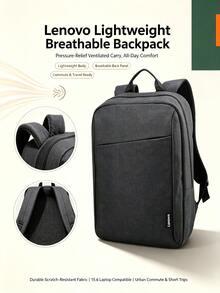 Lenovo B210 Travel And Office Laptop Backpack: Thickened Shockproof Lining Protects Your Laptop; Lightweight And Breathable Back Padding; Multi-Functional Backpack For Daily Commutes And Short Trips. - Black - View 1