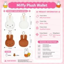 Cute Miffy Rabbit Plush Coin Purse Keychain Pendant, Multi-Functional Earphone Bag Card Holder, Suitable For Girls - Multicolor - View 10