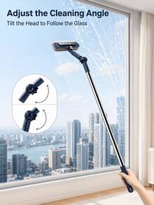 360° Rotating Double-Sided Window Cleaning Tool, Multi-Functional High-Rise Glass Squeegee With Scraper For Exterior Windows, Floors And Car Windshields, Household Cleaning Tool, Home Essentials And House Accessories For Easy Daily Cleaning - A - View 4