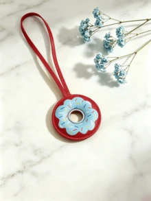 Hot-Selling New DIY Handmade Cute Cartoon PU Padded Donut Keychain, 1pc Personalized Creative Leather Macaron Color Bread Ring Car Key Backpack Charm, Mother's Day Gift, Girlfriend Gift, Bag Decoration Pendant, Holiday Creative Gift, Event Favor, Suitable For Daily Use - Multicolor - View 10