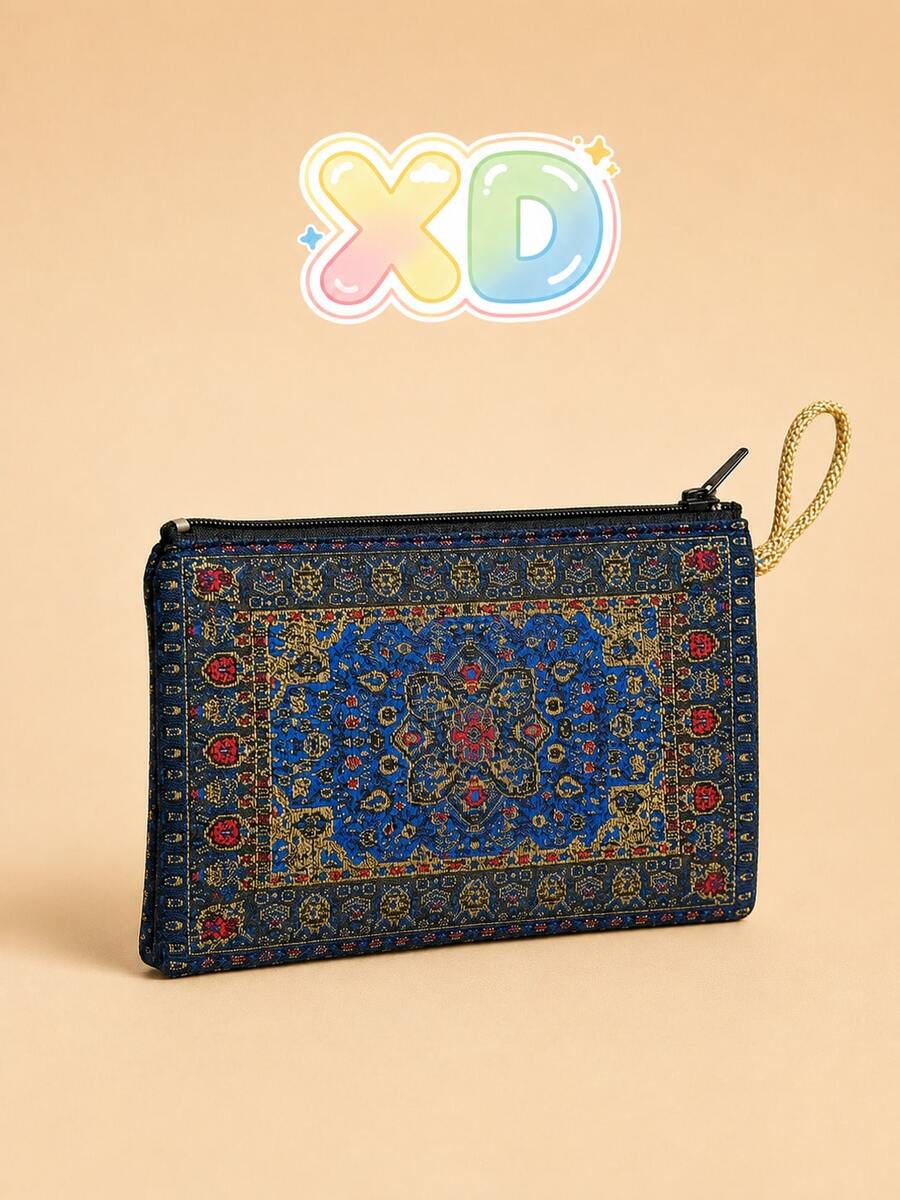 XD 輕奢金線刺繡復古風女款小錢包,迷你零錢與卡片夾,適配中東風穿搭,多層收納零錢與卡片,高品質便攜手包,教師節禮物 - 彩色 - 查看 1