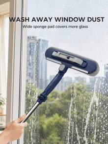 360° Rotating Double-Sided Window Cleaning Tool, Multi-Functional High-Rise Glass Squeegee With Scraper For Exterior Windows, Floors And Car Windshields, Household Cleaning Tool, Home Essentials And House Accessories For Easy Daily Cleaning - A - View 3
