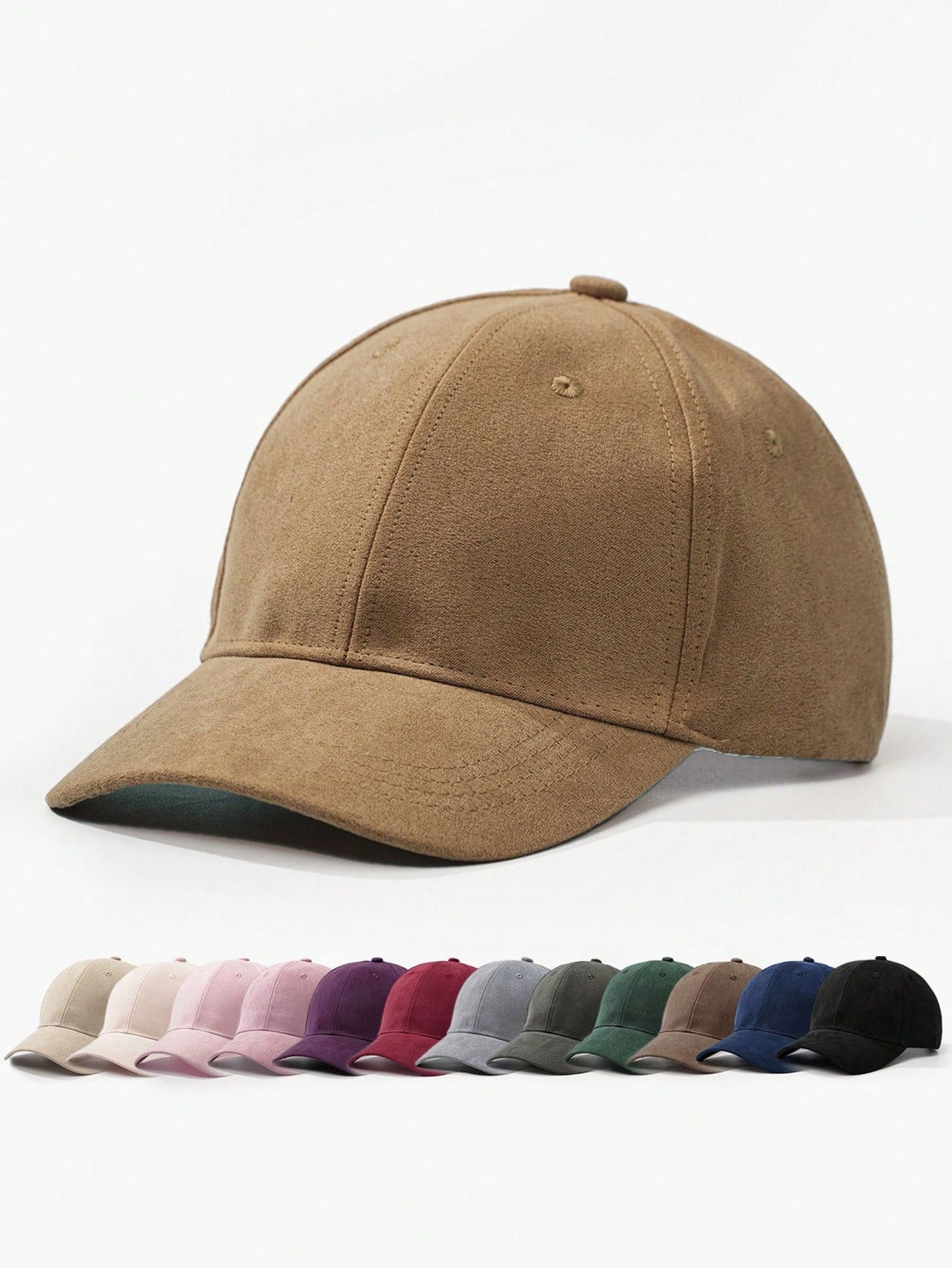 Fashion Solid Color Suede Baseball Cap Unisex Retro Hip-Hop Style Back Snapback Adjustable Sun Hat - Multicolor - View 1