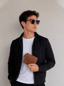 Vintage Men's Zipper Wallet, 2026 Model, Horizontally Foldable With Multiple Card Slots (Driver's License/ID). - Black - View 4