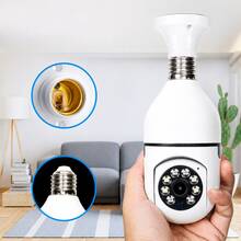 kit 3 câmera segurança wi-fi ip sem fio 360 encaixe lampada aplicativo yoosee ptz full HD visão not - Preto e Branco - Visão 4