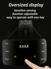 FIYIBAN 4.2QT Large Capacity Smart Automatic Home Air Fryer, Multi-Function LED Touch Screen, Suitable For Frying, Electric Oven, Fried Chicken, Microwave - Black - View 9