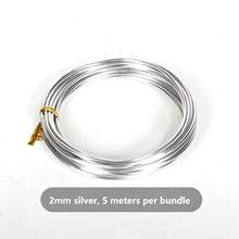Trimcoo 2mm X 5m 金色/銀色/黑色鍍層柔性手工金屬線，適用於珠寶製作、串珠與DIY - 1Roll Silver - 查看 9