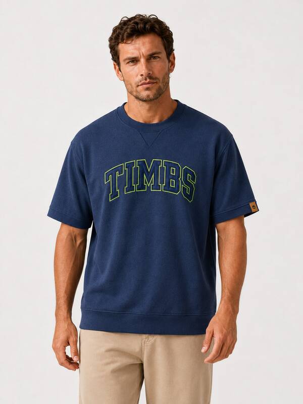 Timberland Summer New Outdoor Sports Casual Loose Oversize Print Men's Crew Neck Short Sleeve T-Shirt