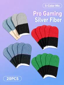 10/20pcs Mobile Game Finger Sleeves, 24-Pin Conductive Fiber Touchscreen Thumb Covers, Thin Breathable Anti-Sweat Anti-Slip Gaming Accessories, Suitable For Shooting Games, Competitive Games And Fast Touch Control Mobile Game Controller Sleeves - Multicolor - View 9