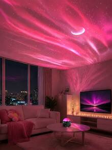 RGB Aurora/Water Wave Atmosphere Projection Light, USB Powered With Remote Control, Multi-Color Dynamic Lighting Effects, Suitable For Bedroom, Gaming Room, Home Theater, Birthday Party And Holiday Gift - Black - View 3