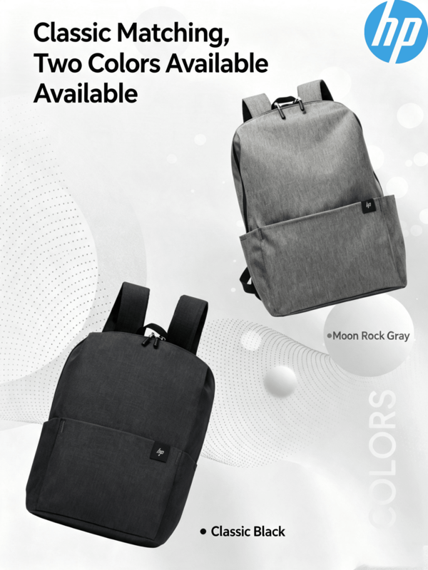 HP Unisex Backpack, Commuter Small Backpack, Sports Casual School Bag, Large Capacity Waterproof Laptop Bag, Lightweight Travel Bag