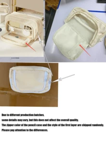 1個大號馬卡龍圖案筆袋/收納袋，Ins風文具袋，可用作便攜筆袋/收納袋或化妝包，滿足青少年辦公與學習需求，返校學生文具用品 - 粉色 - 查看 11