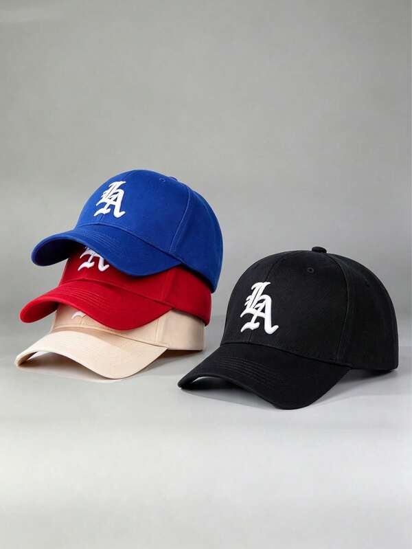1pc Unisex "LA" Embroidered Hip Hop Baseball Cap, Adjustable, Suitable For Outdoor Sports, Hiking, Casual Wear