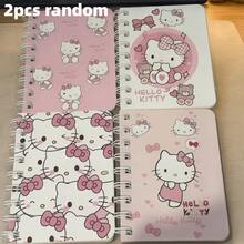 SANRIO Hello Kitty Pink Heart A7 Spiral Notebook, Random Pattern, (4pcs/Set) With Pattern And Bow Decoration, Thick Lined Paper Inside, Durable Hard Cover Design, Suitable For Study, Office Or Journaling. Randomly Delivered In Different Colors And Styles, Fun Design, Spiral Binding. - A - View 14