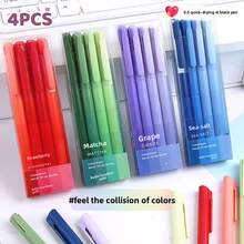 14pcs Gradient Style Retractable Gel Pens/Ins Style /Gradient Retro Student Study Pens/0.5 Black/(Includes 4 Pens + 10 Refills) - Gradient Style - View 1