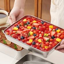 Stainless Steel Multi-Function Tiramisu Tray, Food Storage Container With Steel Lid, Stackable Refrigerator Organizer, Suitable For Home Bread Fermentation, Meal Prep, Raw Meat And Seafood Marinating, Picnic And Multi-Purpose Kitchen Baking Tool - Multicolor - View 5