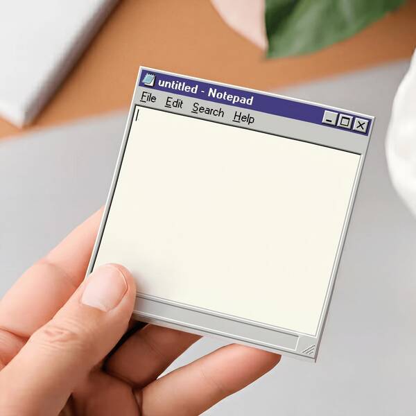 2 Packs, 100 Sheets Total, Vintage Computer Sticky Notes, Retro Notepad Memo, Old-Style Windows Style Self-Adhesive Reminder Notes, Suitable For Office And School Desk