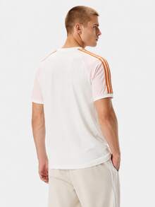 Adidas Clover Men's New CALI TEE Sports Short Sleeve T-Shirt - White Pink - View 4