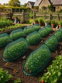 Pop-Up Plant Protection Set (1 Protective Cover + 8 Ground Stakes), For Protecting Vegetables, Fruits And Flowers, Outdoor Garden Protection, Insect Net, Shade Net, Bird Net And Outdoor Garden Mosquito Net - A - View 2