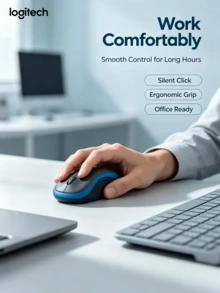 Logitech M185無線辦公室滑鼠 即插即用免驅動 持久續航 1000DP 精準追蹤 輕音按鍵設計 筆記型桌上型電腦通用 - 藍色 - 查看 2