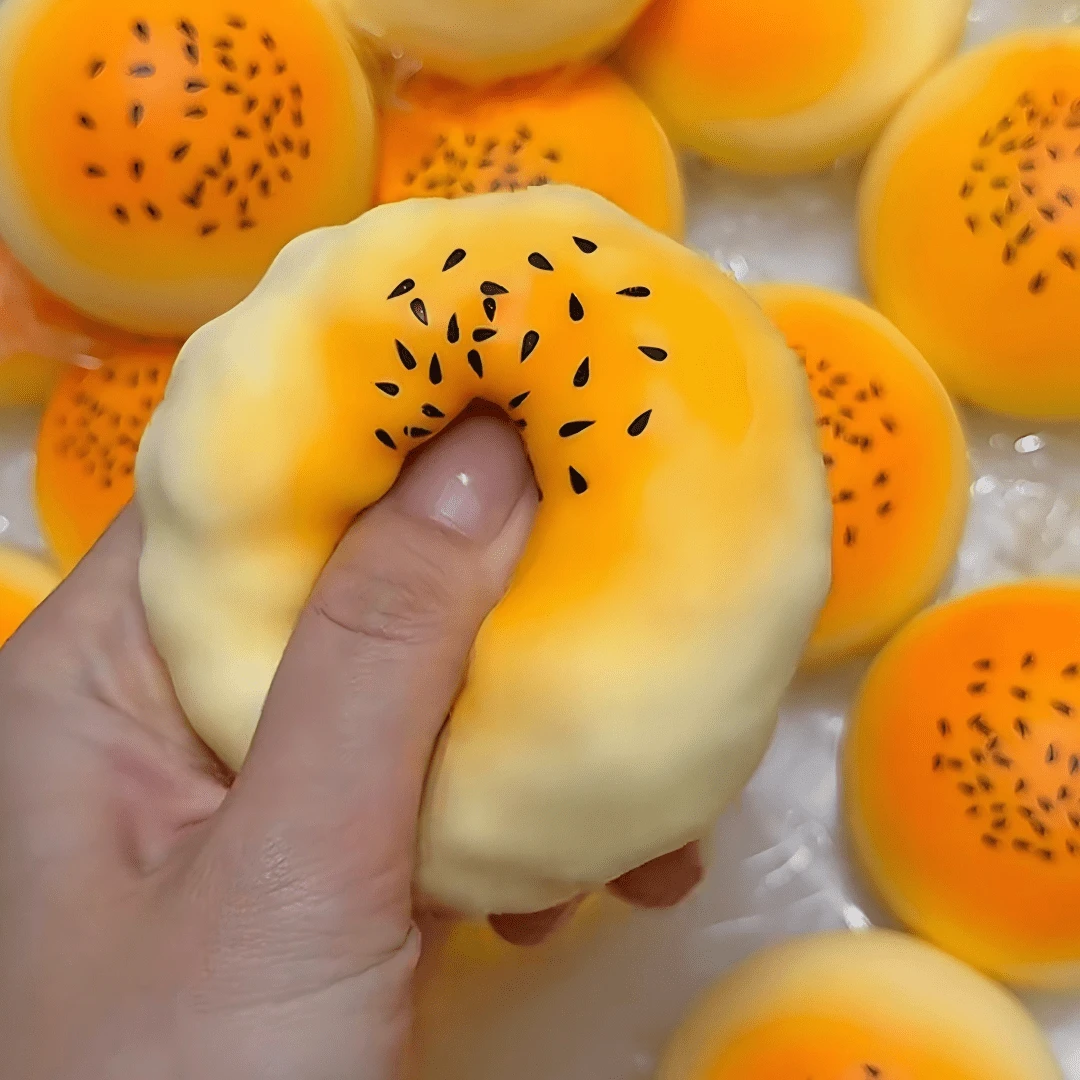 Sesame Egg Yolk Pastry Building Block Handmade Squeeze Toy, Crisp Cracking ASMR Sound Stress Relief Squeeze Ball, Sensory Toy For Relieving Stress And Anxiety