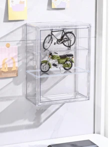 1pc Transparent Toy Figure Display Box, Cartoon Character Model Collection Storage Box, Dust-Proof Display Stand, Back To School - Transparent - View 3