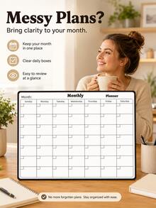 Schedule, Timetable, Message Board, Flexible Whiteboard, Creative Monthly Calendar And Whiteboard Calendar - Perfect For Home Scheduling, Task Management And Learning Planning, Ideal For Office And Study Notes - One Size - View 3