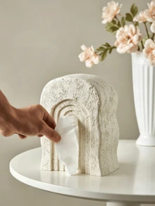 Tissue Box, Suitable For Facial Tissues, Perfect For Bathroom, Desk, Countertop, Vanity, Bedroom And Nightstand. Decorative Tissue Box, Vanity Storage, Modern Tissue Box, Minimalist Decor Durable Resin, Home Storage, Vanity Storage, Modern Design, High Quality Surface - Multicolor - View 4